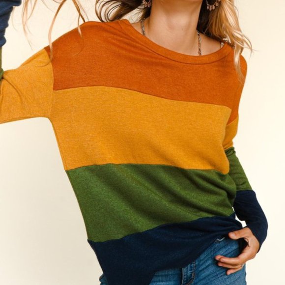 Haptics Sweaters - Fall Colorblock Lightweight Sweater